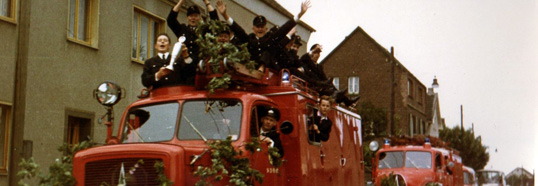 Heimkehr nach dem Pokalsieg: Die TS-Wettkampfgruppe der Liburer errang mehrere Meisterschaftssiege, unter anderem im für damalige Verhältnisse weit entfernten Jugoslawien.